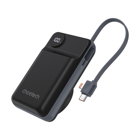 CHOETECH B696-BK 20000mAh 22.5W USB-A + USB-C x 2 + MagLeap Wireless Charge Power Bank Black - SuperSaverAU - view 1