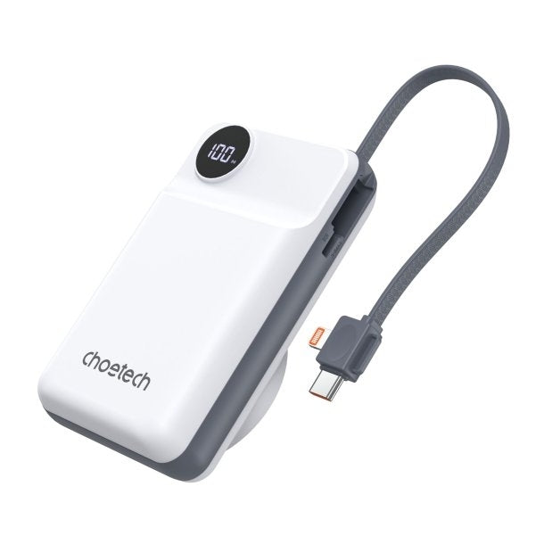 CHOETECH B696-WH 20000mAh 22.5W USB-A + USB-C x 2 + MagLeap Wireless Charge Power Bank White - SuperSaverAU - view 4