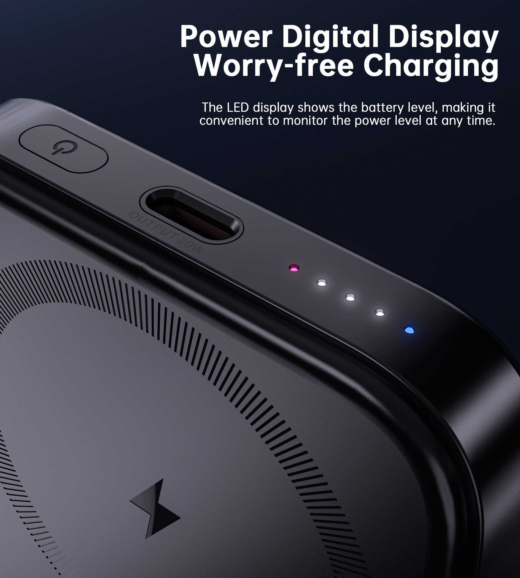 CHOETECH B743-BK 10000mAh PD20W Magnetic Power Bank with Holder Black - SuperSaverAU - view 6