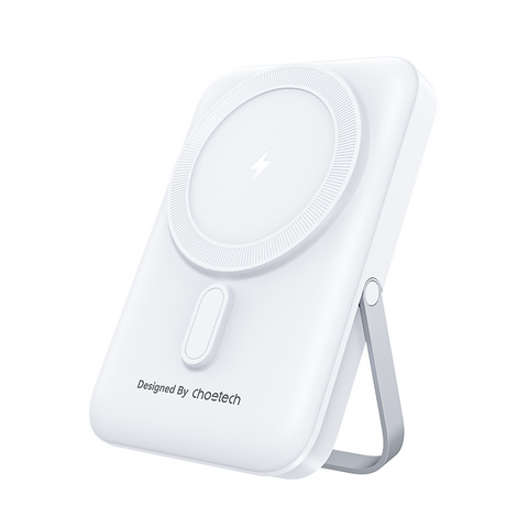 CHOETECH B743-WH 10000mAh PD20W Magnetic Power Bank with Holder White - SuperSaverAU - view 1