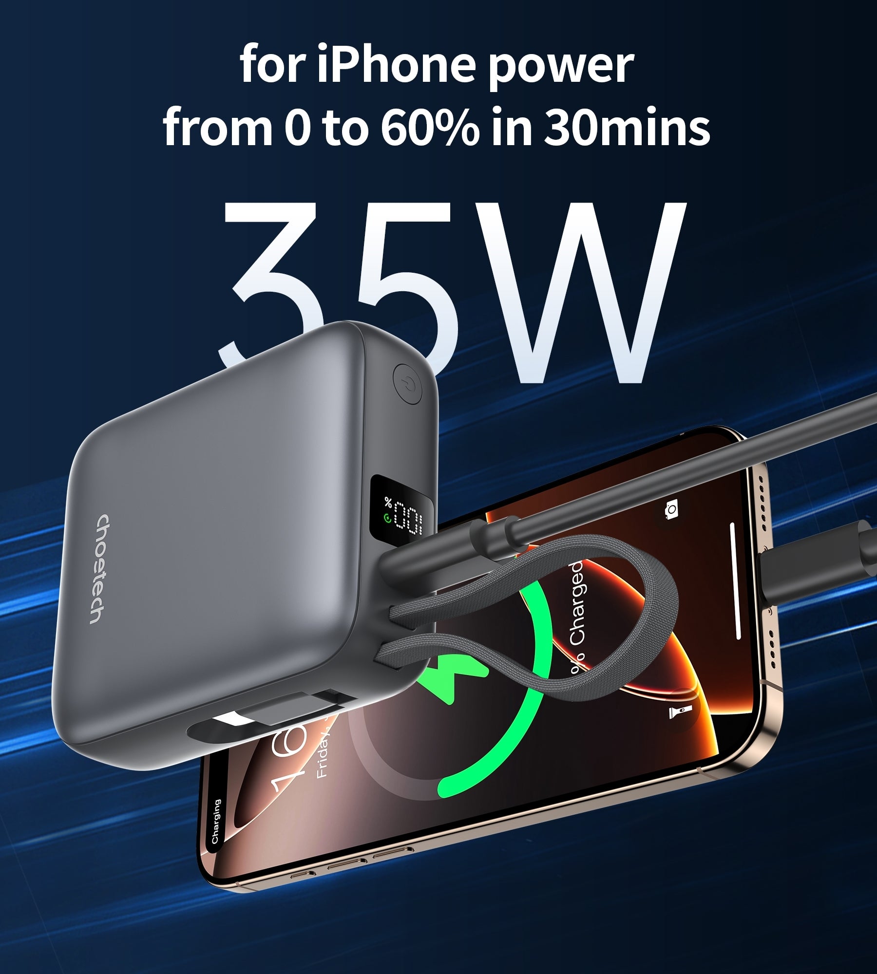 CHOETECH B832-GY 10000mAh 35W 10000mAh PowerLeap Power Bank - SuperSaverAU - view 4