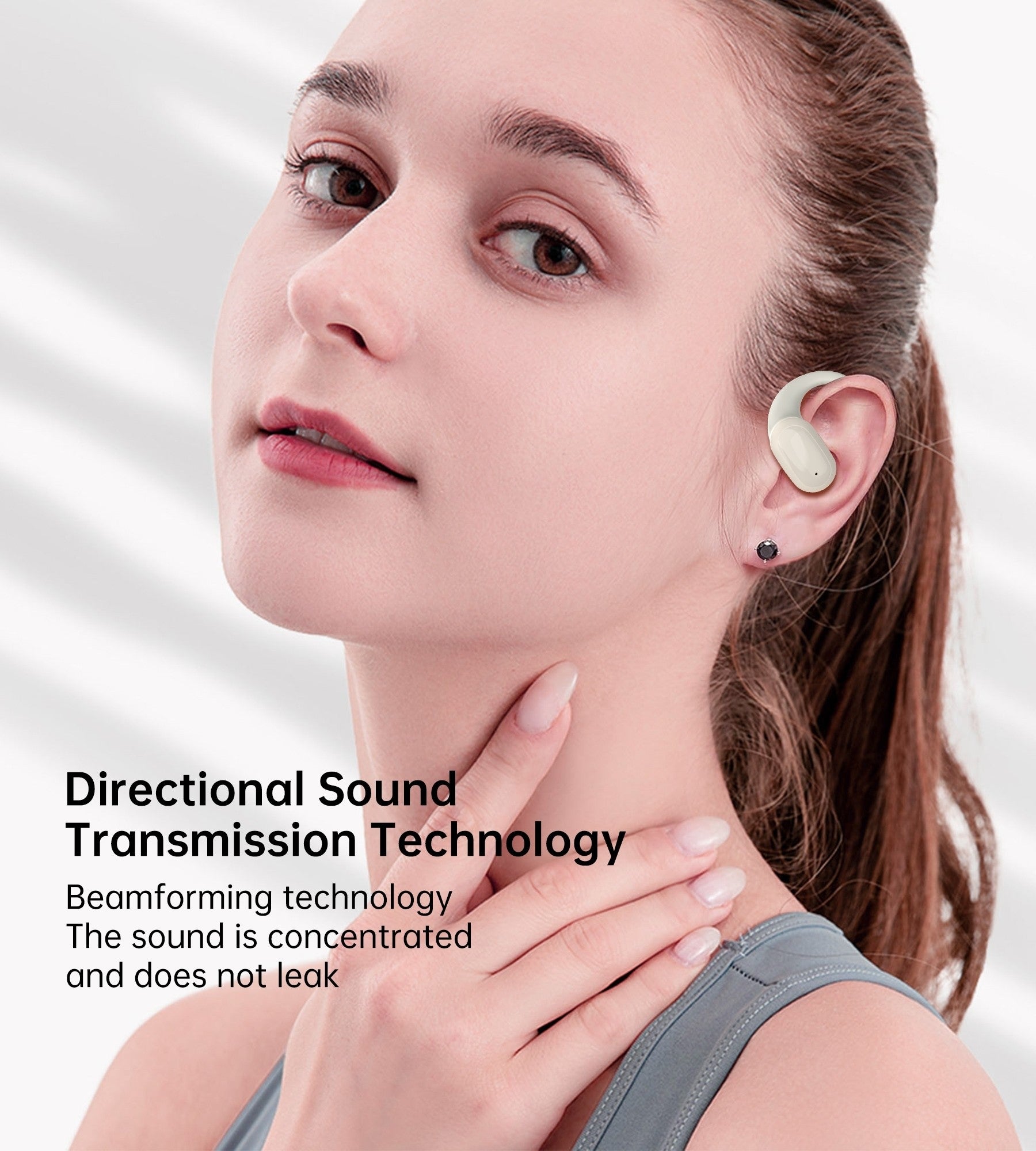 CHOETECH BH-T25 OWS Painless New Concept Bluetooth Earbuds V5.3 TWS White - SuperSaverAU - view 4