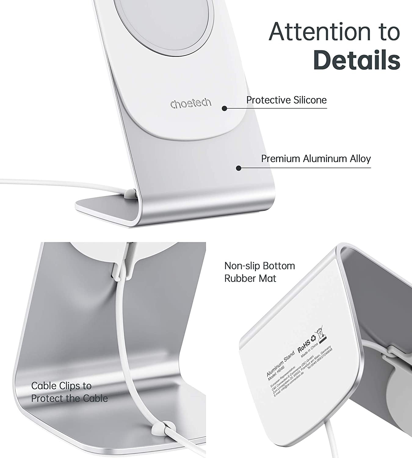 Choetech H046 Phone Stand For MagSafe Charger Aluminum (Stand Only) - SuperSaverAU - view 7