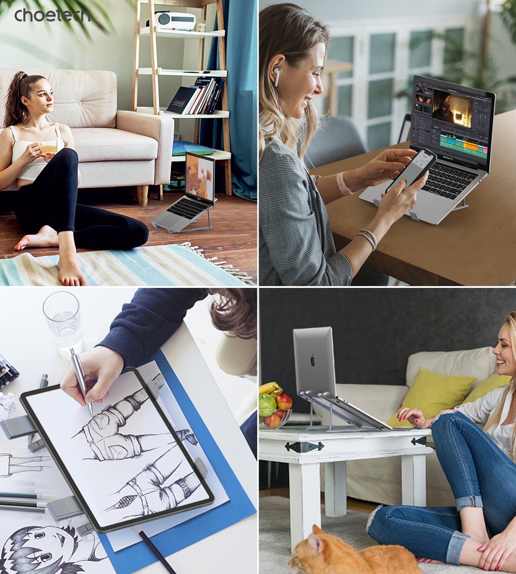 CHOETECH H055-GY Aluminum Foldable Laptop Stand - SuperSaverAU - view 7