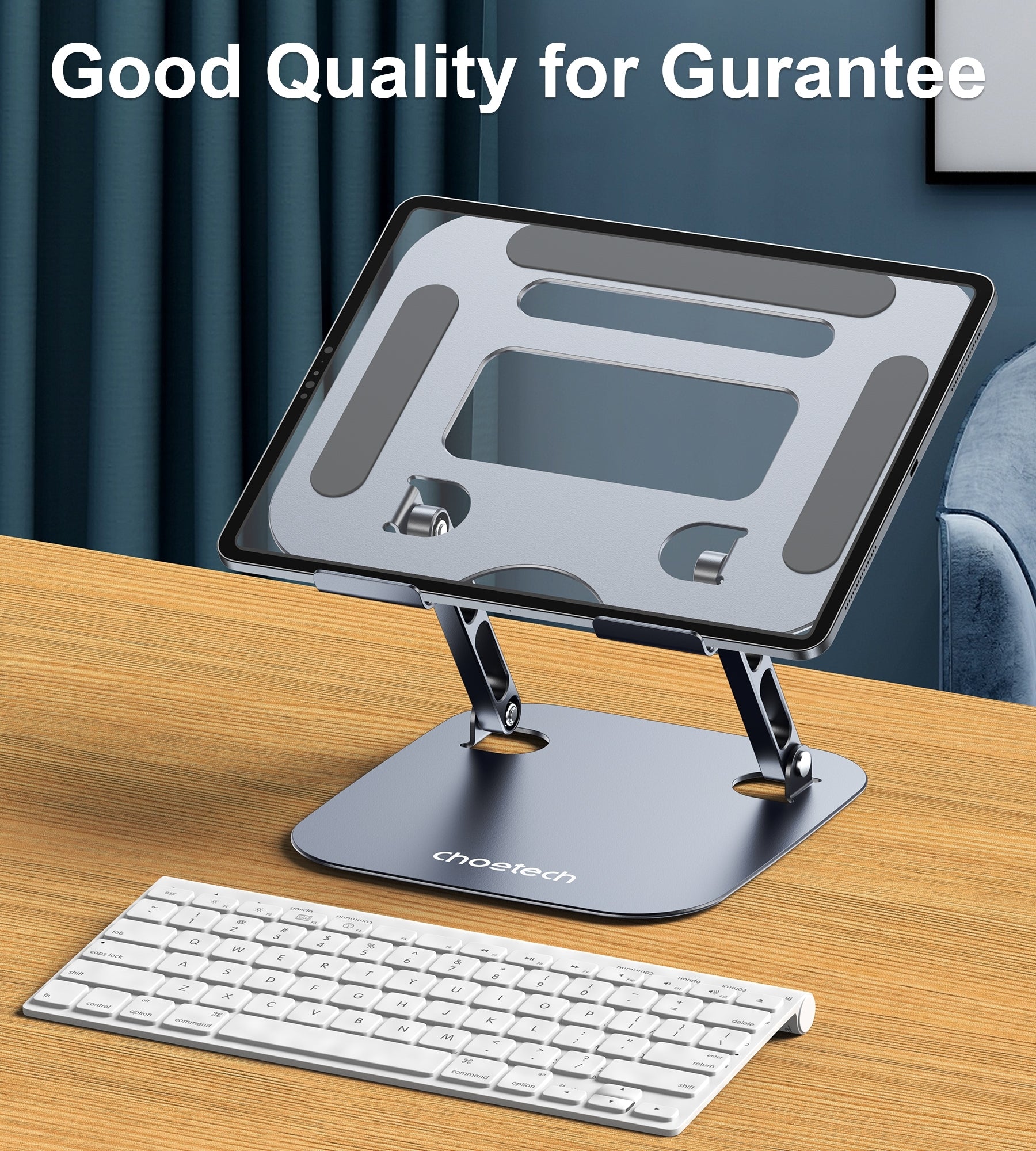 CHOETECH Laptop/Tablet Stand Holder, Adjustable, 7-13 inch, Aluminum/Silicone, Portable - SuperSaverAU - view 3