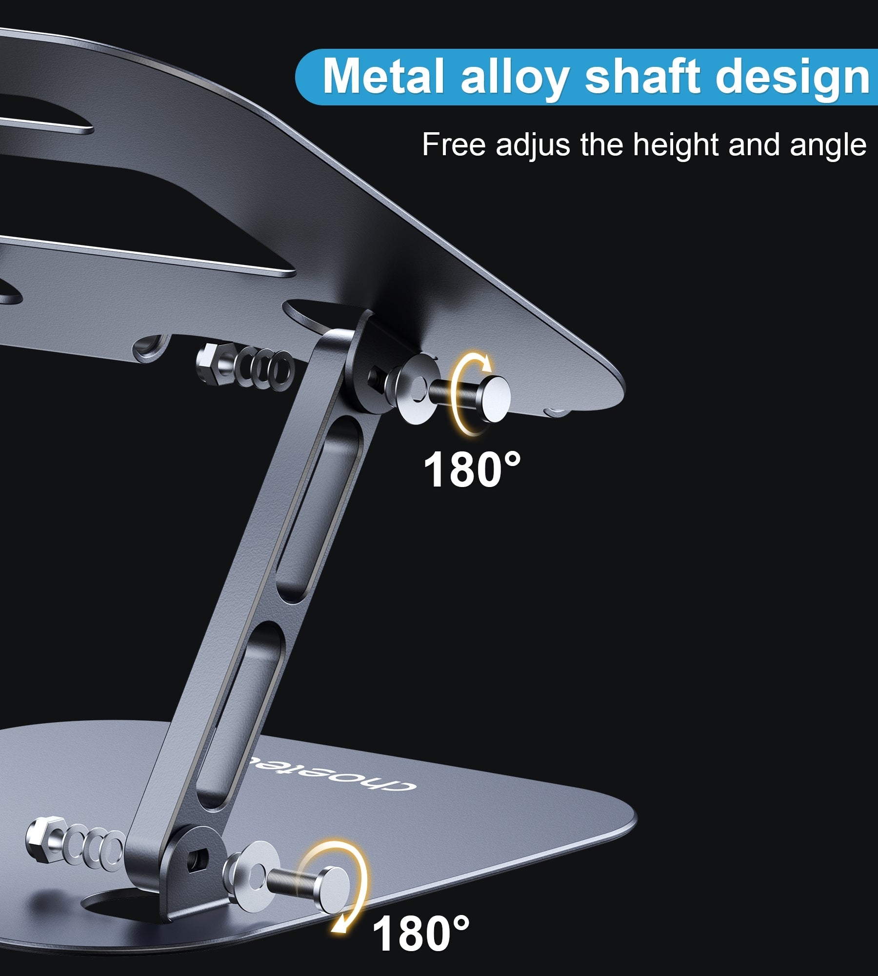 CHOETECH Laptop/Tablet Stand Holder, Adjustable, 7-13 inch, Aluminum/Silicone, Portable - SuperSaverAU - view 7