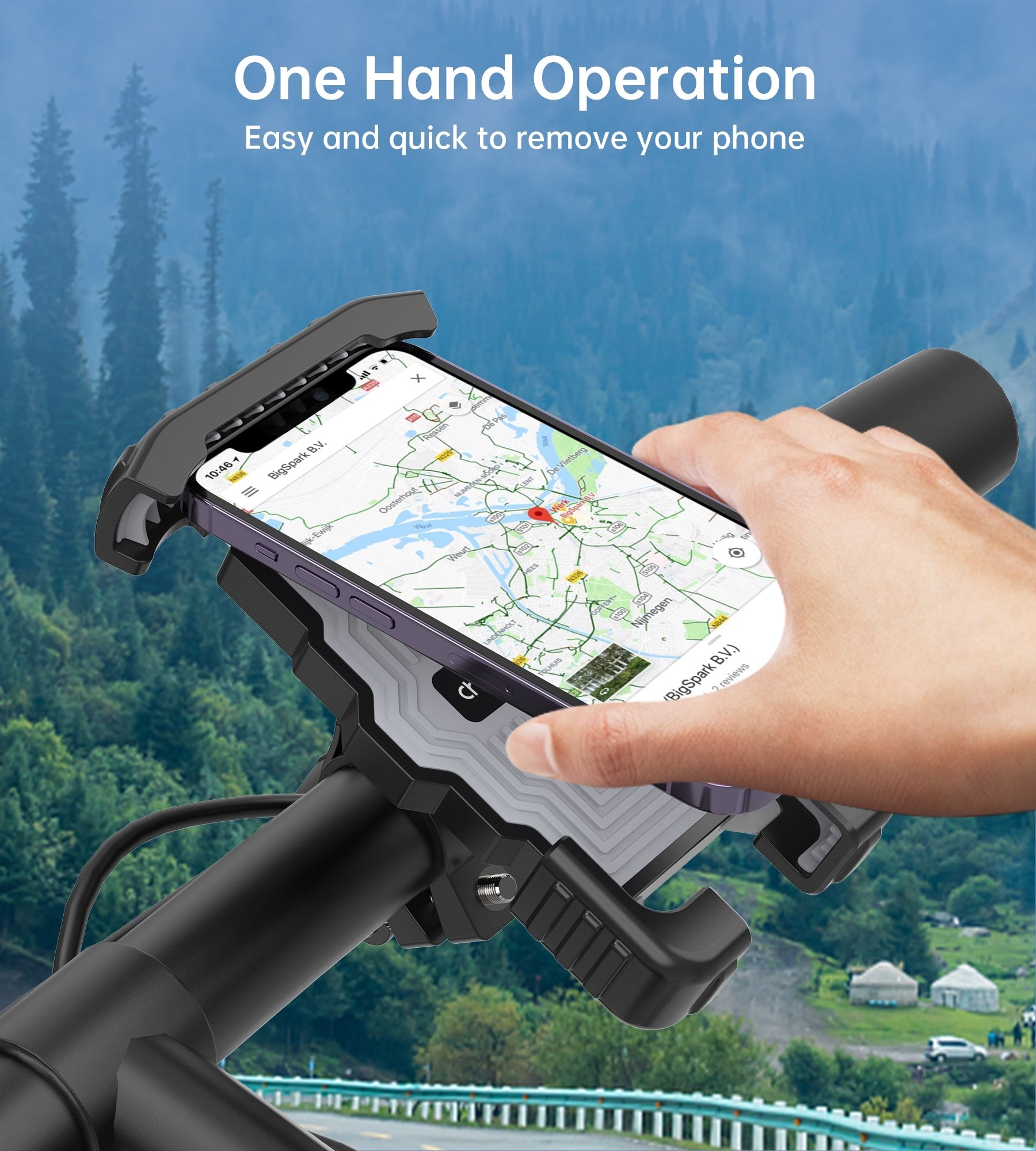 CHOETECH Adjustable Mobile Stand for Bicycle - 4.7-6.8 inch, 360° Rotation, Easy Install - SuperSaverAU - view 8