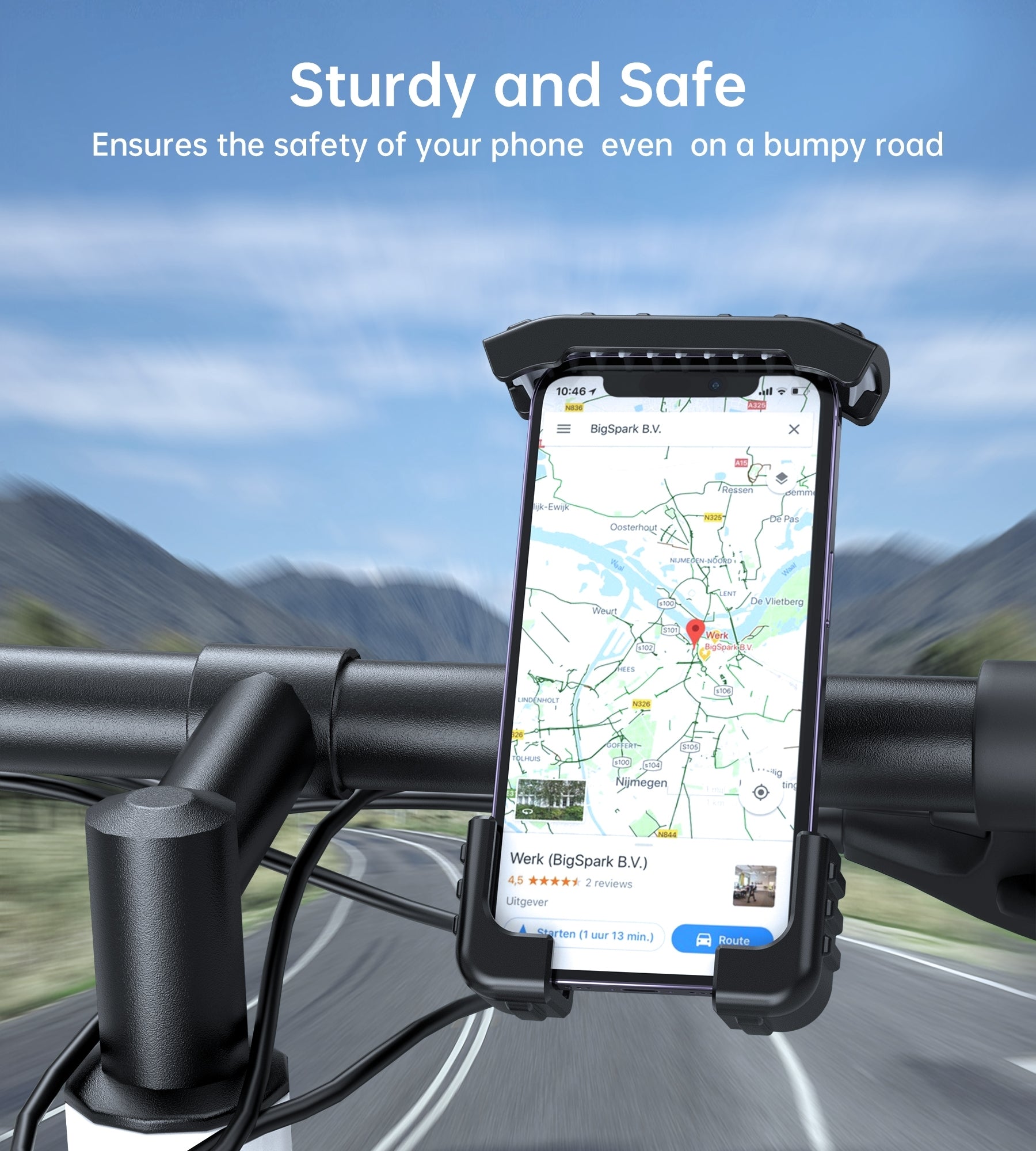 CHOETECH Adjustable Mobile Stand for Bicycle, 4.7-6.8 inch, 360° Rotation, Easy Install - SuperSaverAU - view 4