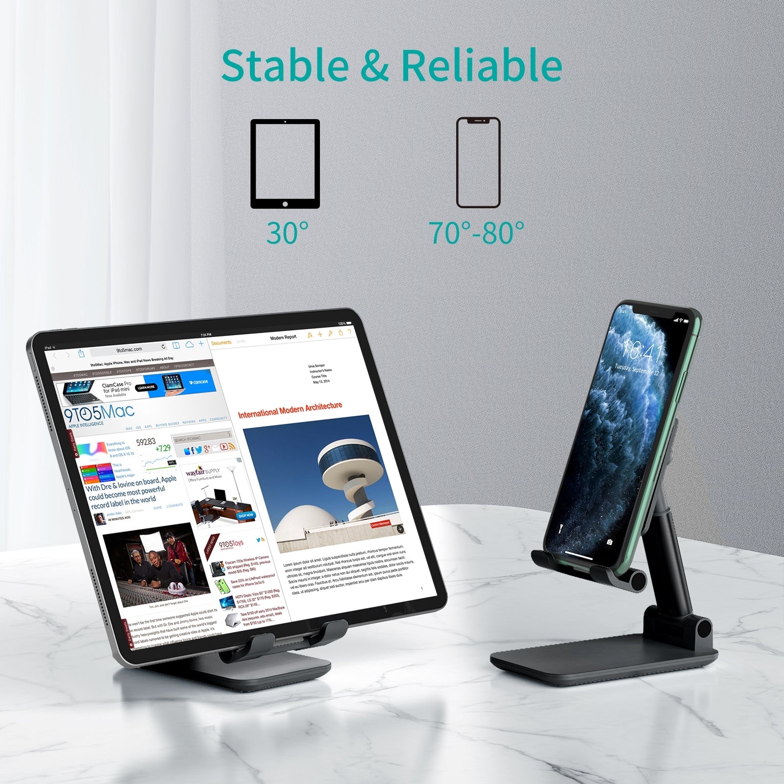 CHOETECH H88 Adjustable Desk Phone & Tablet Stand - Black