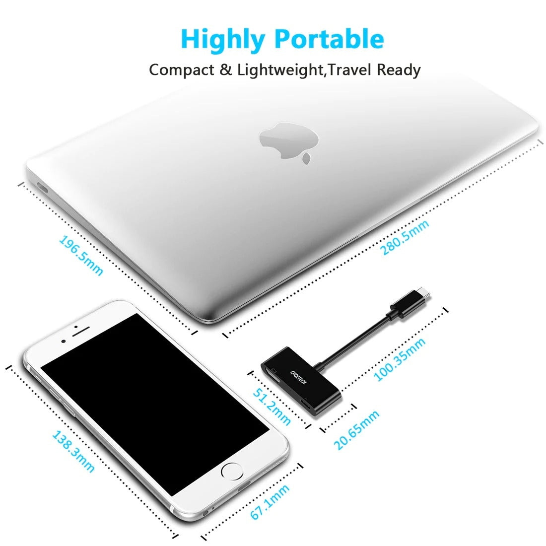 CHOETECH HUB-M03 USB-C To HDMI Adapter(4K@60hz) with 60W PD Charging Port - SuperSaverAU - view 7