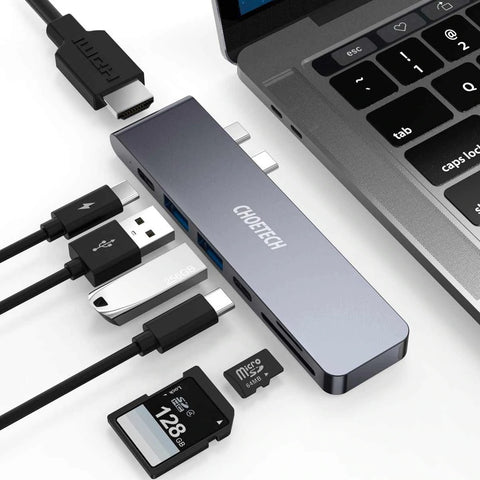 CHOETECH HUB-M14 USB-C 7 in 1 Expand Docking Station Hub for MacBook Pro - SuperSaverAU - view 1