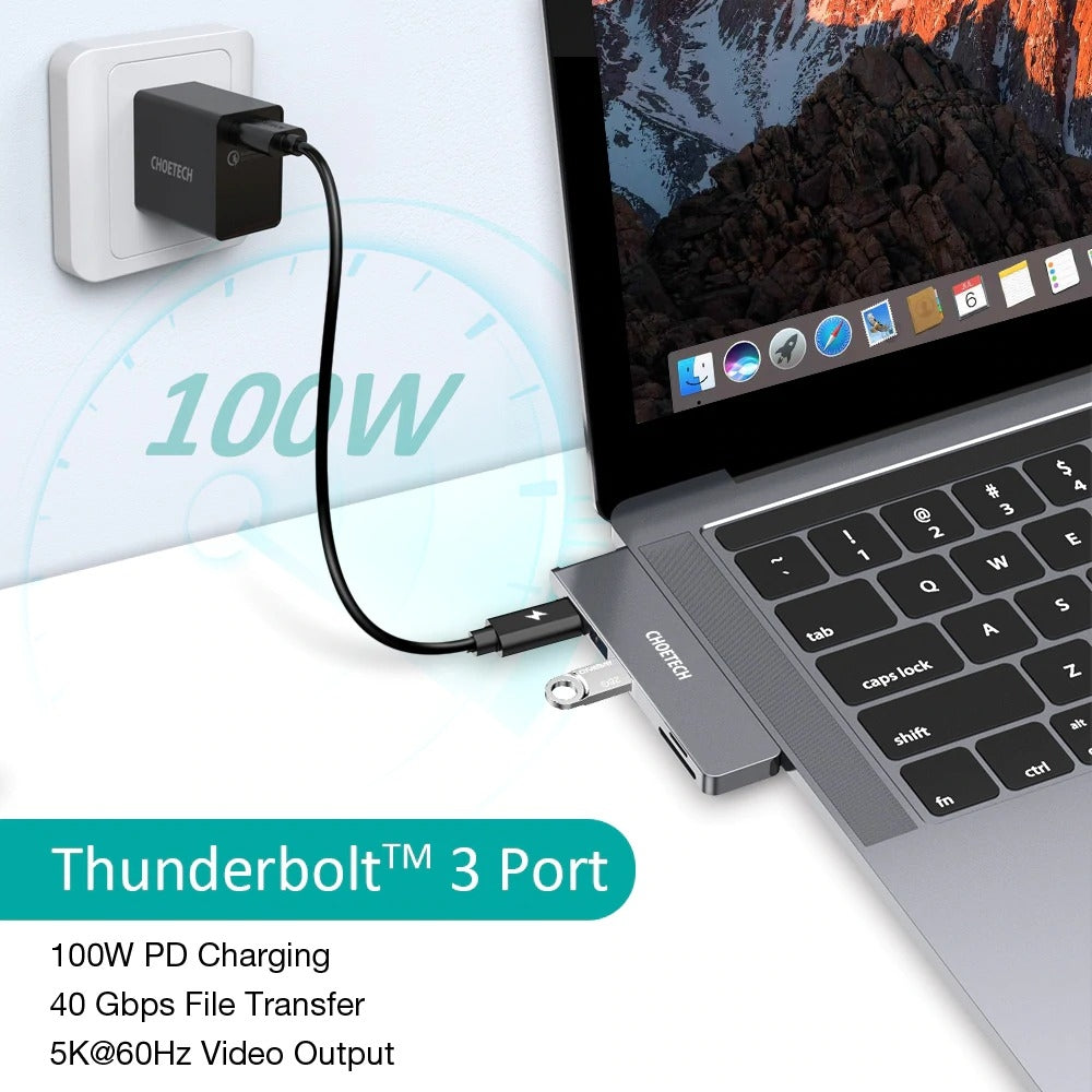 CHOETECH HUB-M14 USB-C 7 in 1 Expand Docking Station Hub for MacBook Pro - SuperSaverAU - view 3