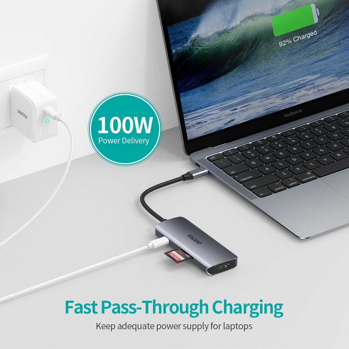 CHOETECH HUB-M19 USB-C 7-in-1 Multifunction Adapter - SuperSaverAU - view 5