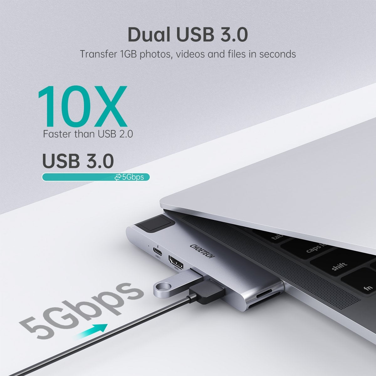 CHOETECH HUB-M24 7-in-2 MacBook Pro/Air USB Adapter USB-C Hub - SuperSaverAU - view 6