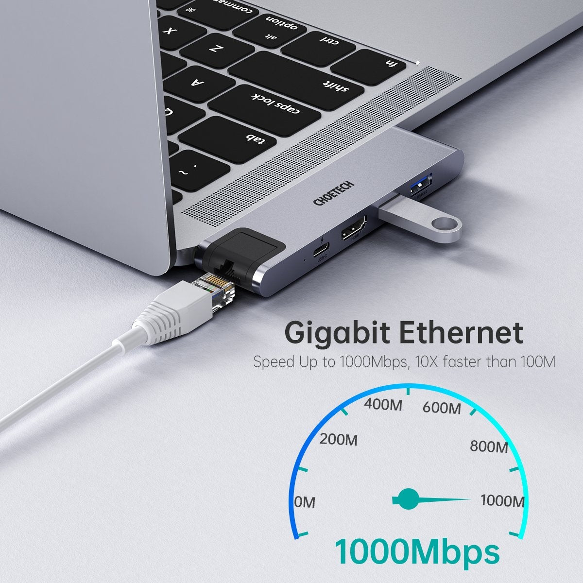 CHOETECH HUB-M24 7-in-2 MacBook Pro/Air USB Adapter USB-C Hub - SuperSaverAU - view 8