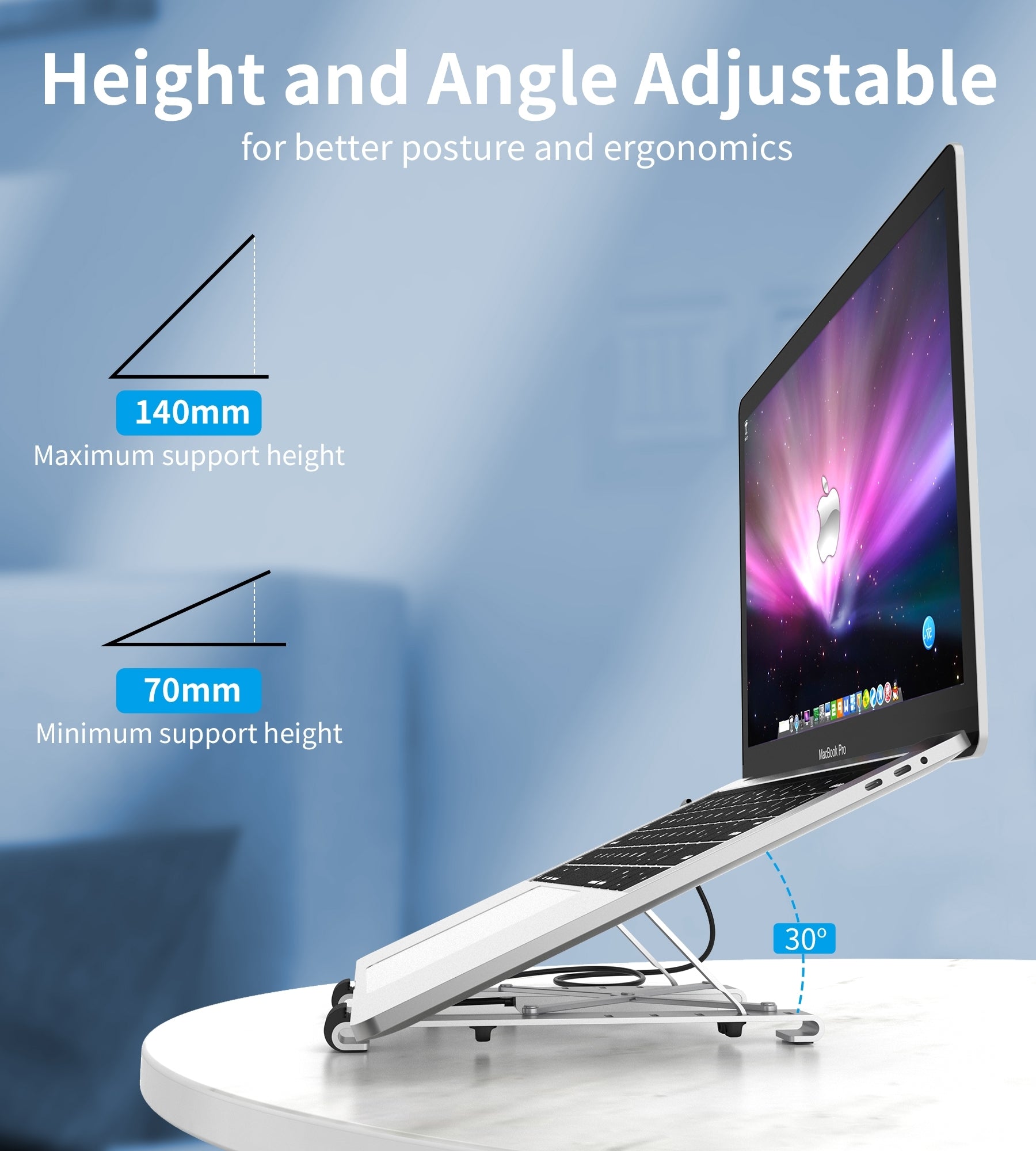 CHOETECH 7-in-1 USB-C Multiport Adapter with Foldable Laptop Stand, HDMI 4K - SuperSaverAU - view 6