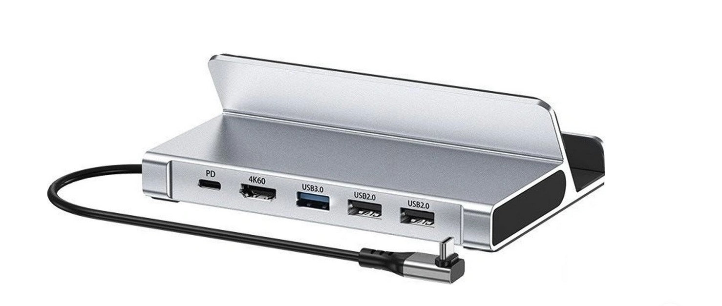 CHOETECH HUB-M77-GY PD100W 5-in-1 USB-C PD+HDMI+USB 3.0A/F+USB2.0 Steam Deck Docking Station - SuperSaverAU - view 2