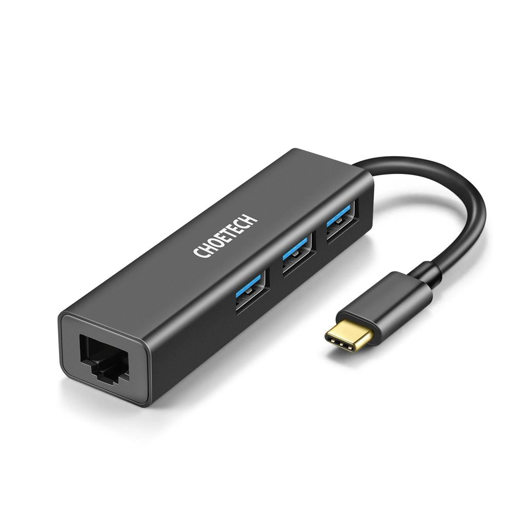 CHOETECH HUB-U02 USB-C To Ethernet Hub - SuperSaverAU - view 1
