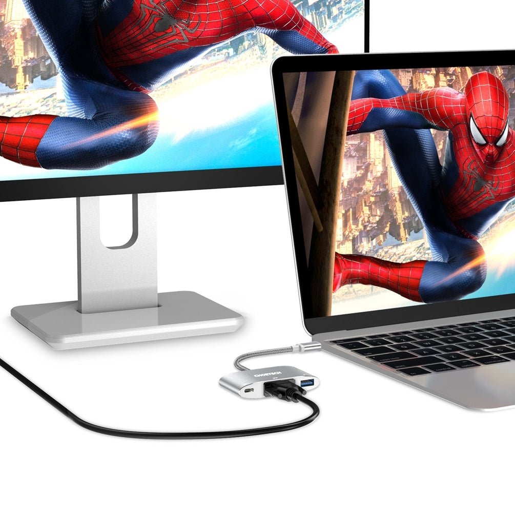CHOETECH 3-in-1 USB-C to VGA & USB Multiport Adapter, 1080p, Compact Design - SuperSaverAU - view 5