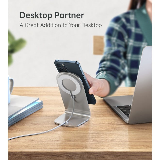 CHOETECH MA00117-SL MagLeap Magnetic Wireless Charger with Stand and AC Adapter - SuperSaverAU - view 3
