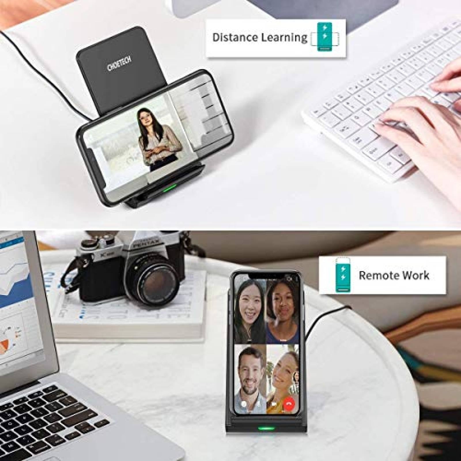 CHOETECH MIX00087 (T524S+T511S) Qi 10W/7.5W Fast Wireless Charging Stand and Pad - SuperSaverAU - view 6