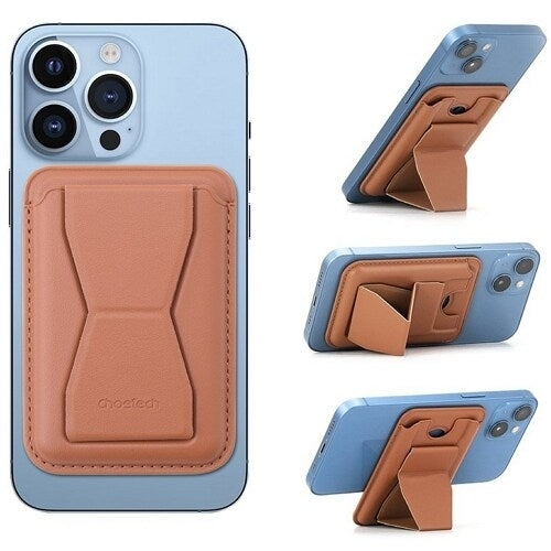 CHOETECH Magnetic Card Holder for iPhone 12/13/14 - Brown, Holds 3 Cards - SuperSaverAU - view 4