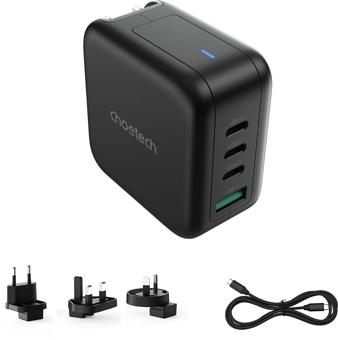 CHOETECH PD6055 GAN USB-C + USB-A 70w Travel Charger (US/EU/UK/AU) - SuperSaverAU - view 1