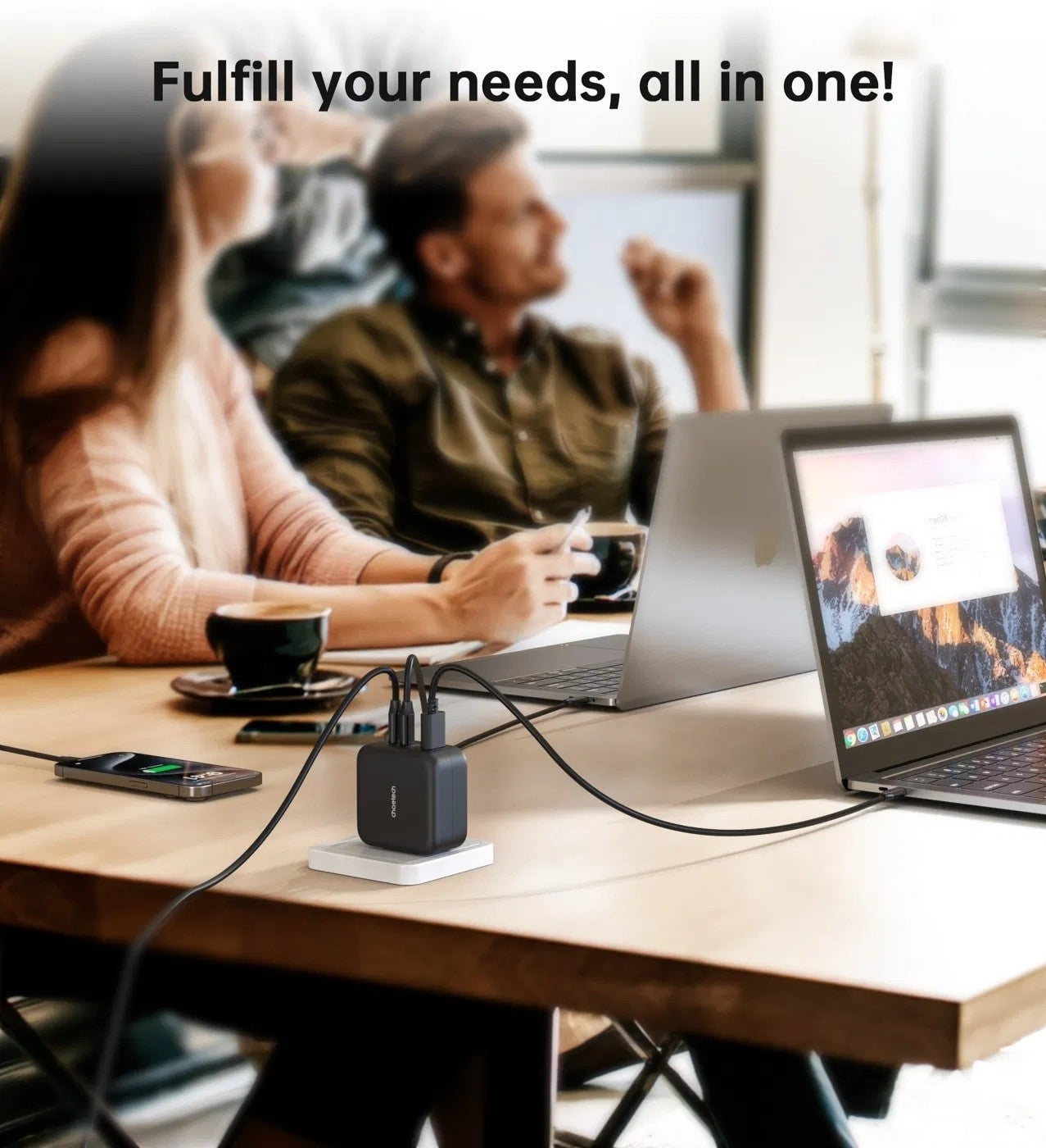 CHOETECH PD6055 GAN USB-C + USB-A 70w Travel Charger (US/EU/UK/AU) - SuperSaverAU - view 5