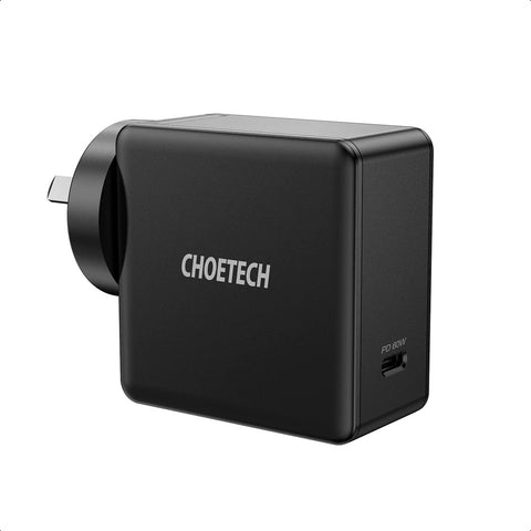 CHOETECH Q4004 60W PD 3.0 Type-C Fast Charging Foldable Adapter USB-C Charger - SuperSaverAU - view 1