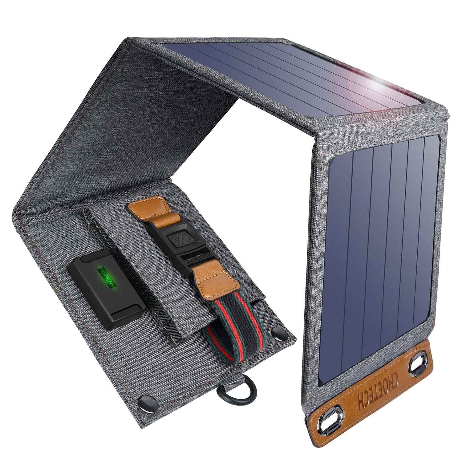 CHOETECH 14W USB Foldable Solar Charger, 5.8x6x2.1in, Waterproof, Smart Charging - SuperSaverAU - view 1