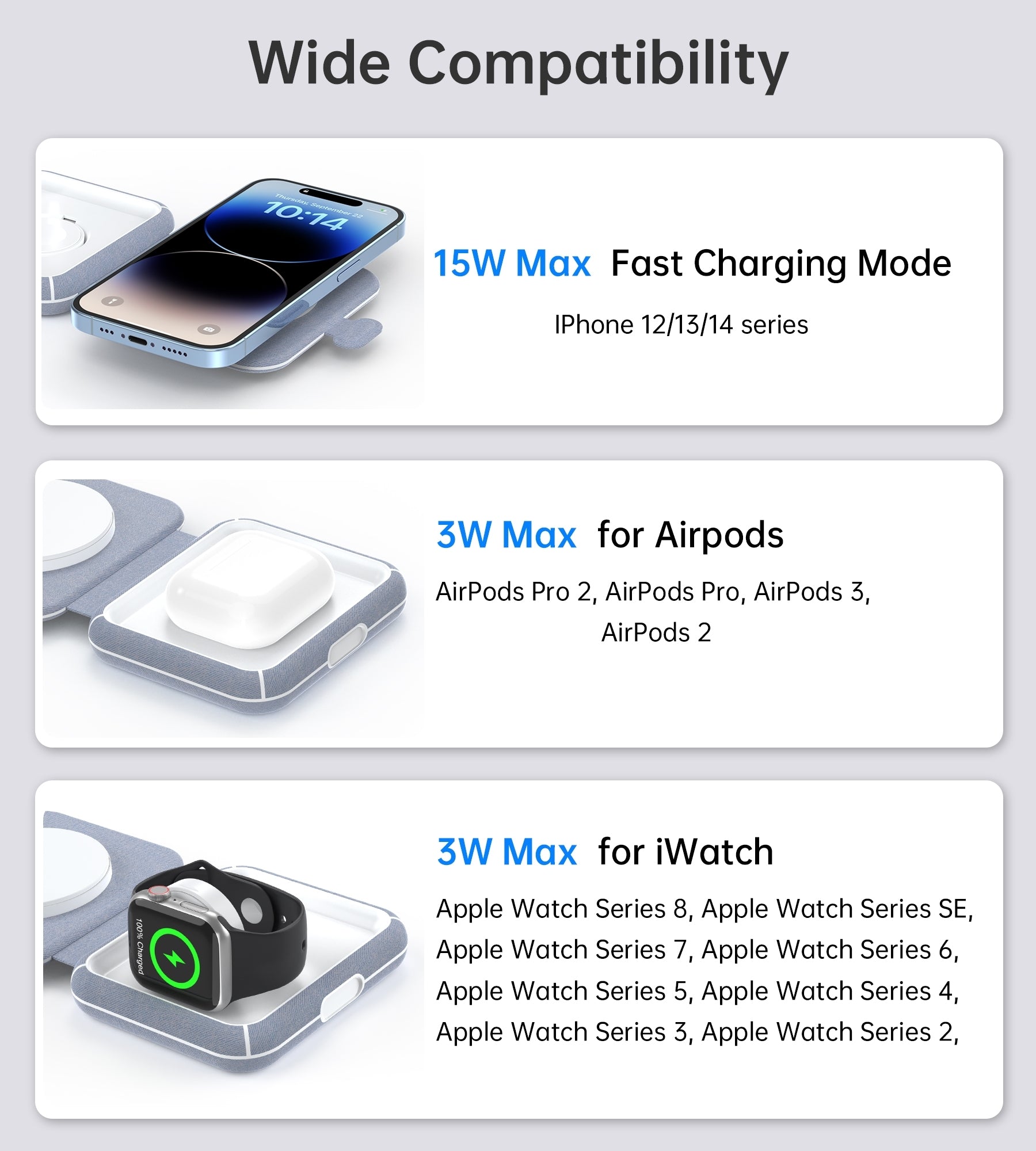 CHOETECH T323 2-in-1 Magsafe&MFI Wireless Charger - SuperSaverAU - view 9