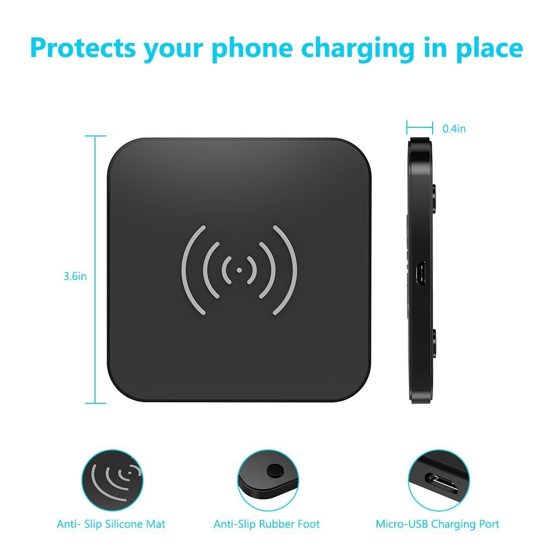 CHOETECH T511S 10W/7.5W Fast Wireless Charger Pad - SuperSaverAU - view 6