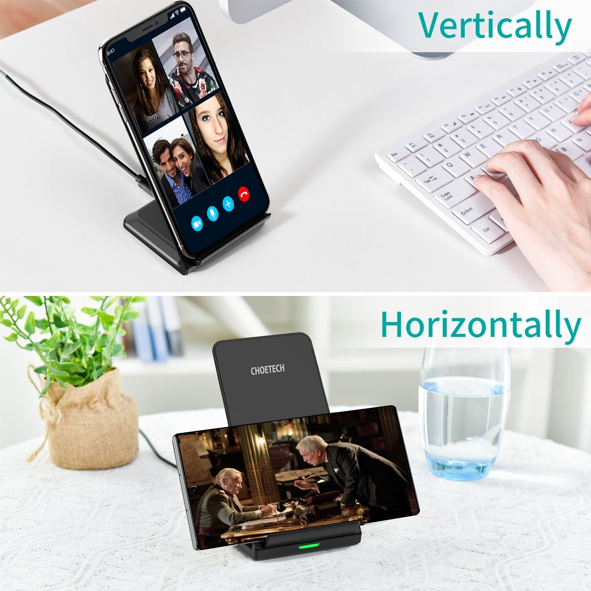 CHOETECH T524S 10W/7.5W Fast Wireless Charging Stand with AC Adapter - SuperSaverAU - view 7