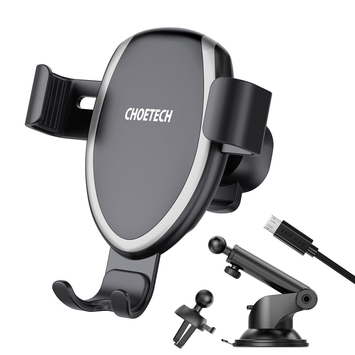CHOETECH T536-S Fast Wireless Charging Car Mount Phone Holder - SuperSaverAU - view 1