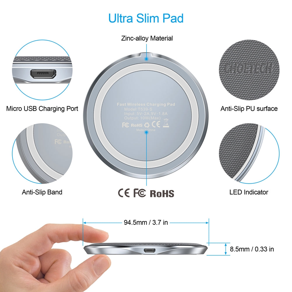 Choetech T539-S Fast Wireless Charger - SuperSaverAU - view 5