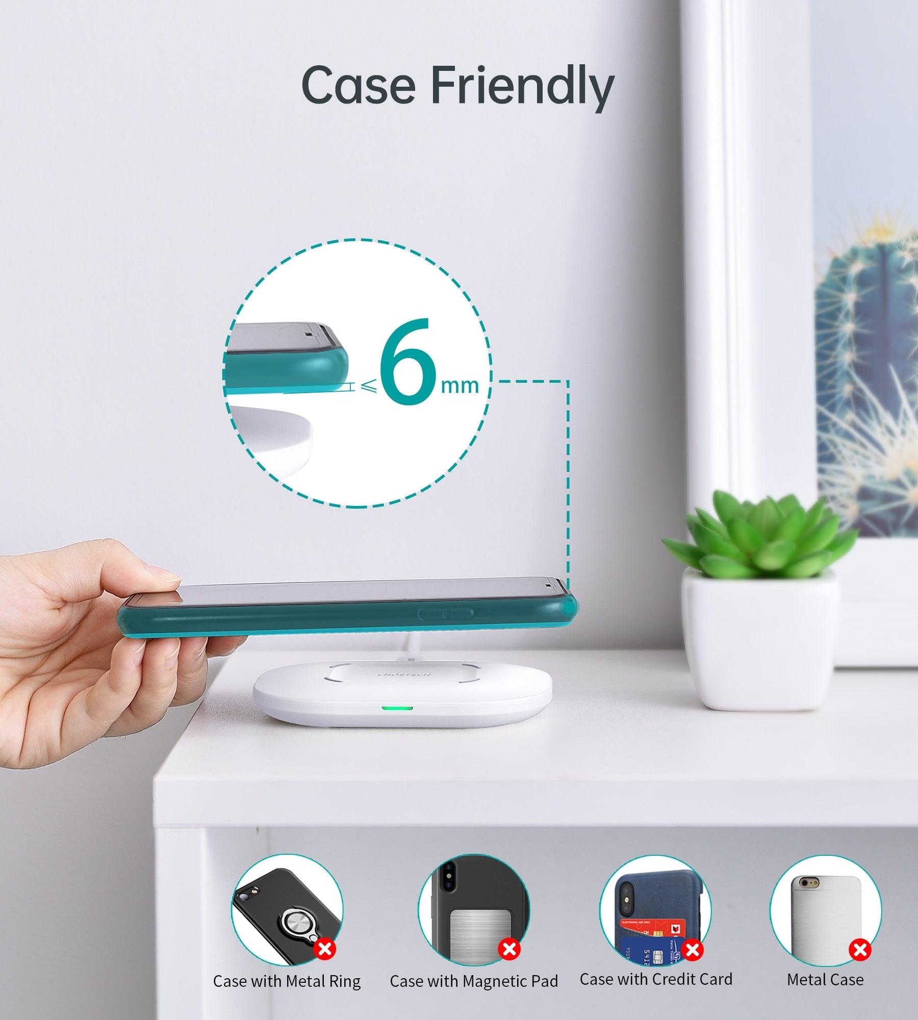 CHOETECH T550-F Airpods/Phone Wireless Fast Charging Pad - SuperSaverAU - view 5
