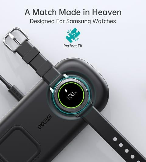 Choetech T570-S 2-in-1 Wireless Charger, 10W Max Wireless Charging Pad with Adapter for Galaxy Watch - SuperSaverAU - view 4
