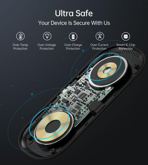Choetech T570-S 2-in-1 Wireless Charger, 10W Max Wireless Charging Pad with Adapter for Galaxy Watch - SuperSaverAU - view 7