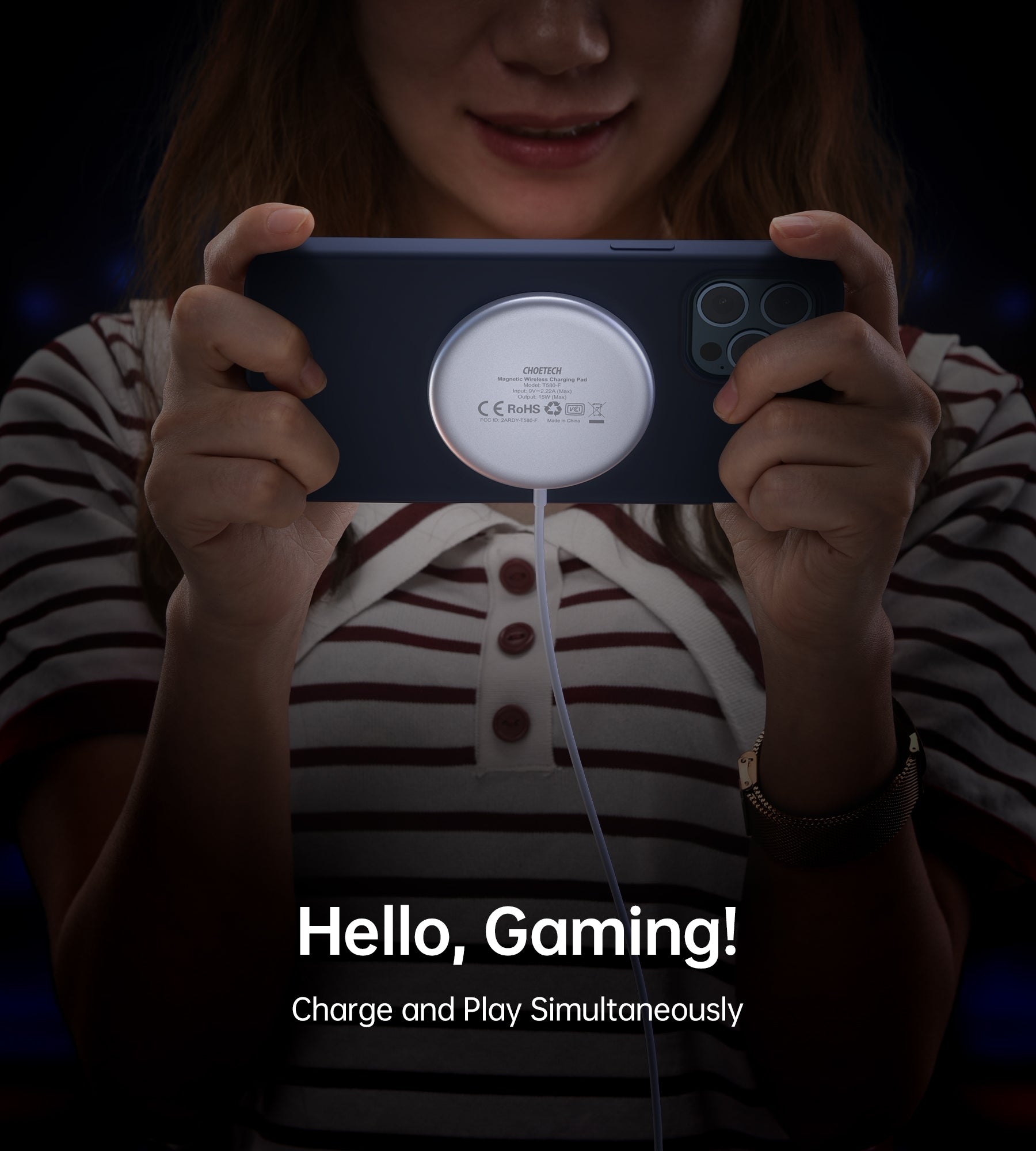 CHOETECH 15W Magsafe Wireless Fast Charger with 3.3ft Cable - Thin & Safe Charging - SuperSaverAU - view 7