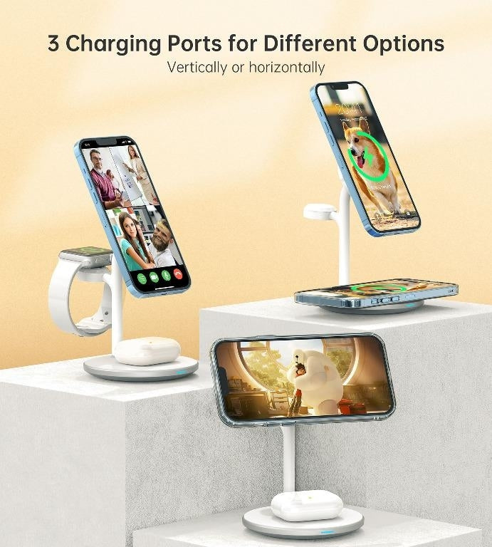CHOETECH 3-in-1 Wireless Charging Station Dock for iPhone, Apple Watch, AirPods - SuperSaverAU - view 5