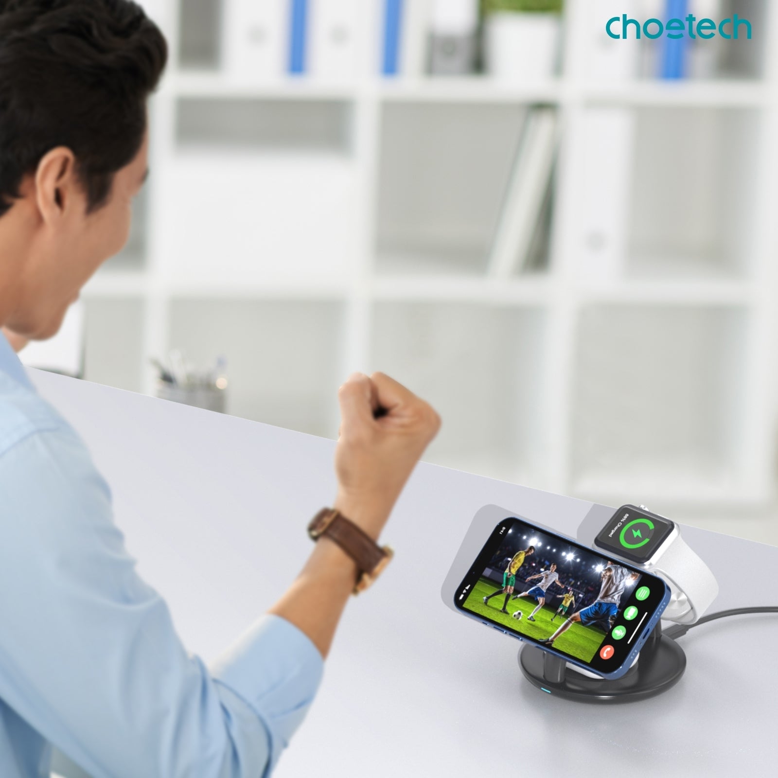 CHOETECH T587-F 3-in-1 Magnetic Wireless Charger Station for iPhone 12/13/14/AirPods Pro/iWatch - SuperSaverAU - view 7