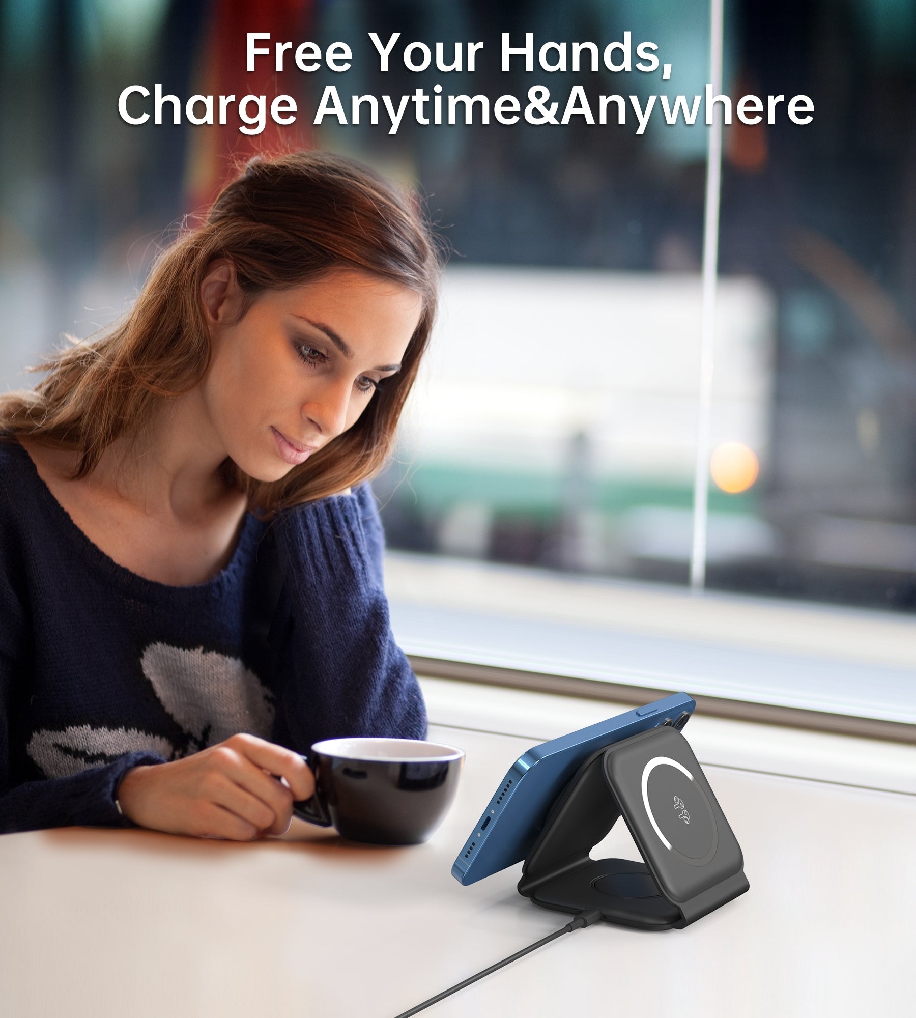 CHOETECH T588-F-BK 3-in-1 Foldable Fast Wireless Charger for Phone/Watch/Earphone - SuperSaverAU - view 6