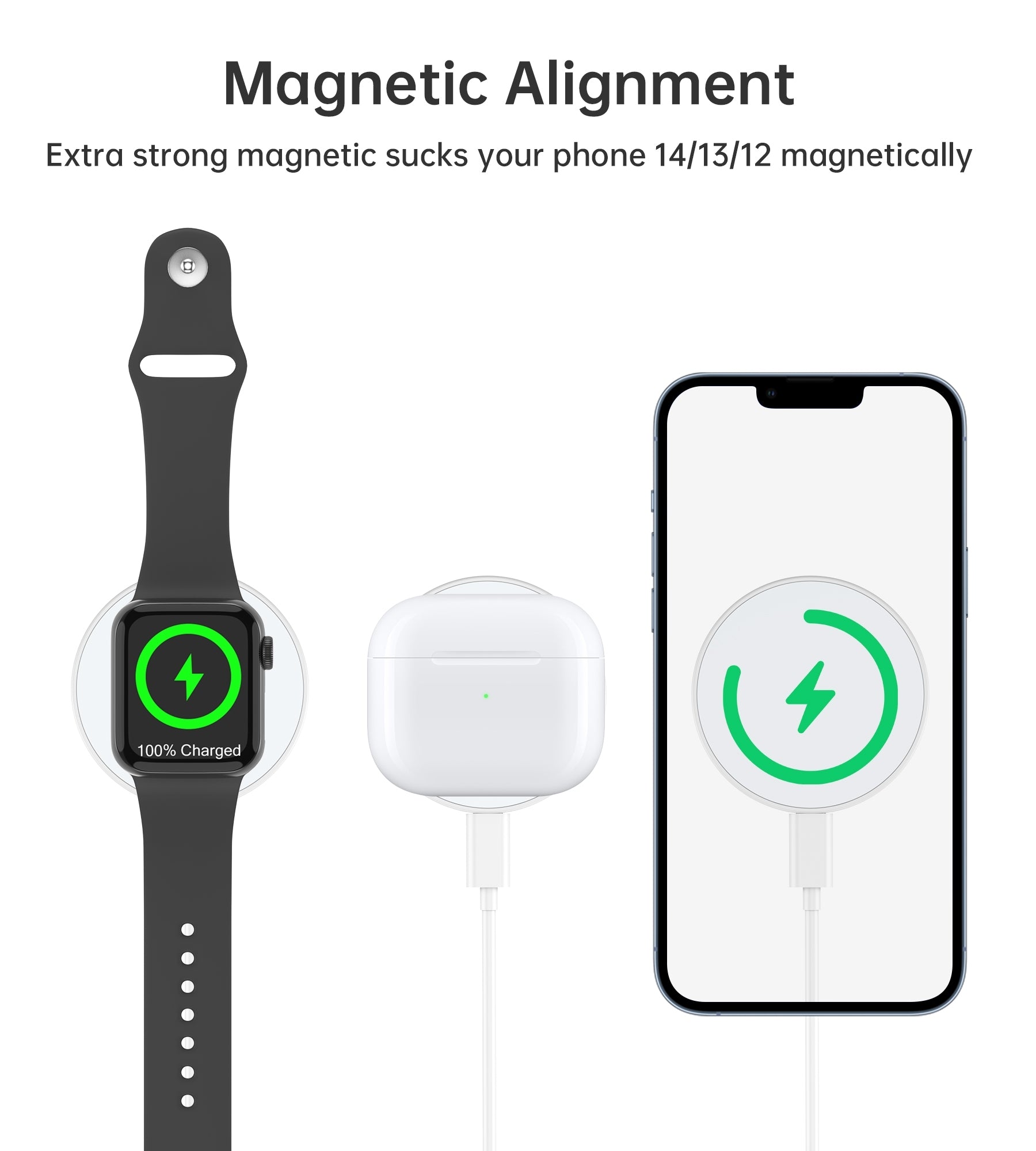 CHOETECH T603-F Ring Holder and Magnetic 15W Wireless Charger for Phone/airPod/iWatch - SuperSaverAU - view 4