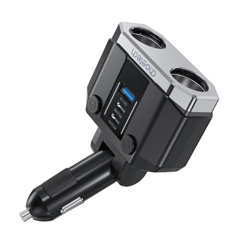 CHOETECH TC0020 45W 2 Sockets + 2x USB-C + 1x USB-A Cigarette Lighter Splitter - SuperSaverAU - view 1