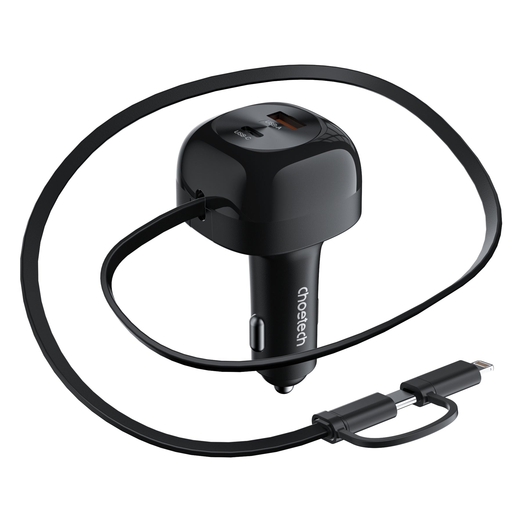 CHOETECH TC0036 PD45W USB-C+USB-A car charger with C+L Interface - SuperSaverAU - view 1