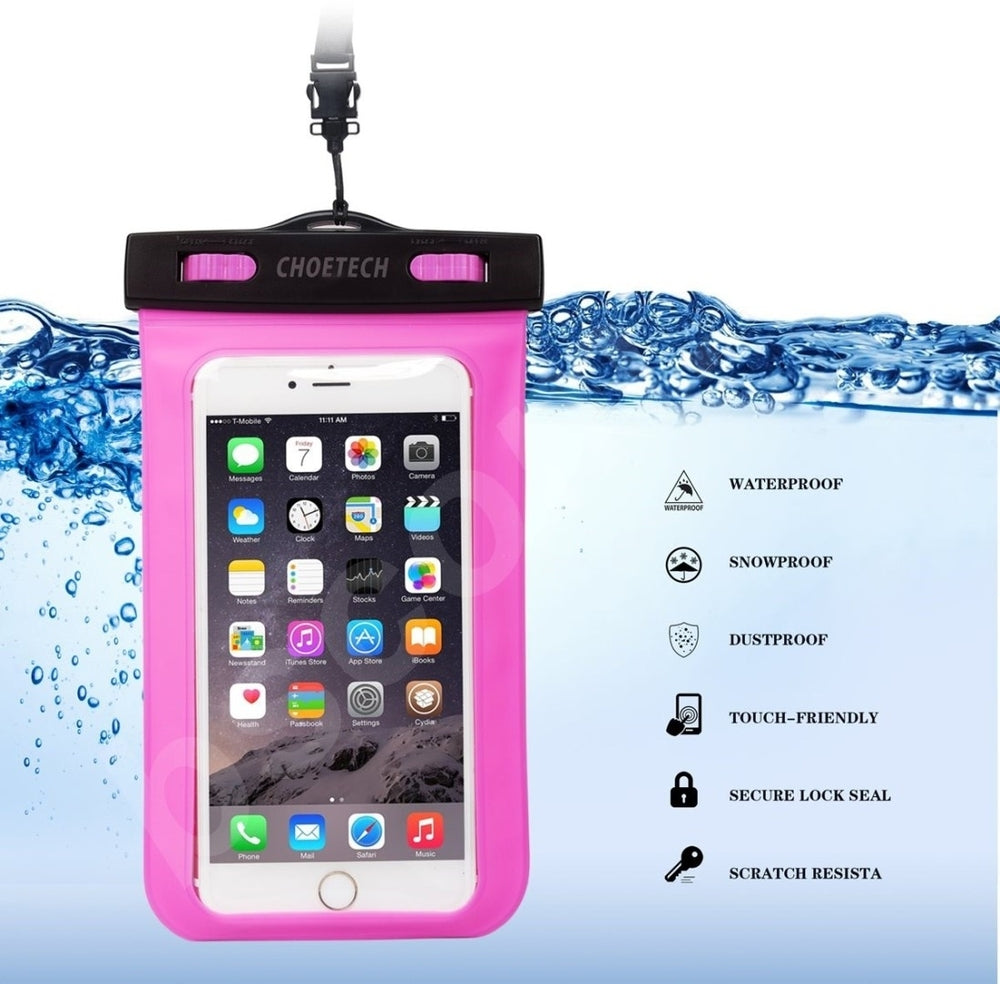 CHOETECH WPC007-PK Universal WaterProof Cell Phone Pouch bag up to 8-inch (Pink) - SuperSaverAU - view 3