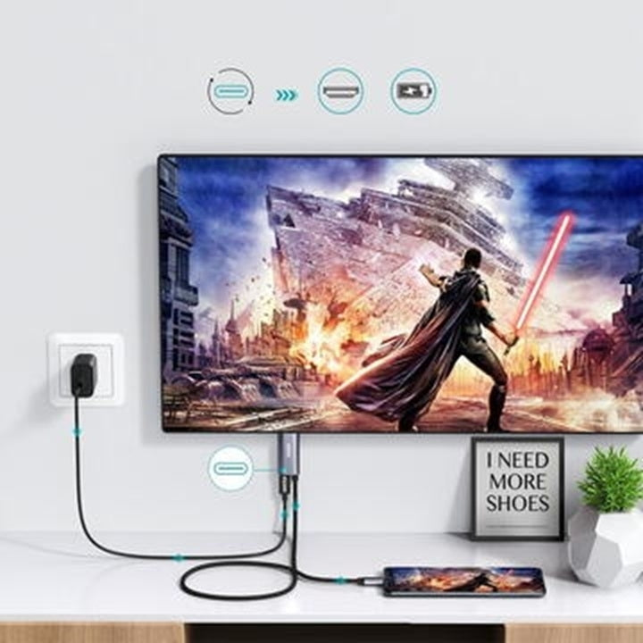CHOETECH USB-C to HDMI Cable 1.8M with 4K 60Hz and 100W Power Delivery Charging - SuperSaverAU - view 8