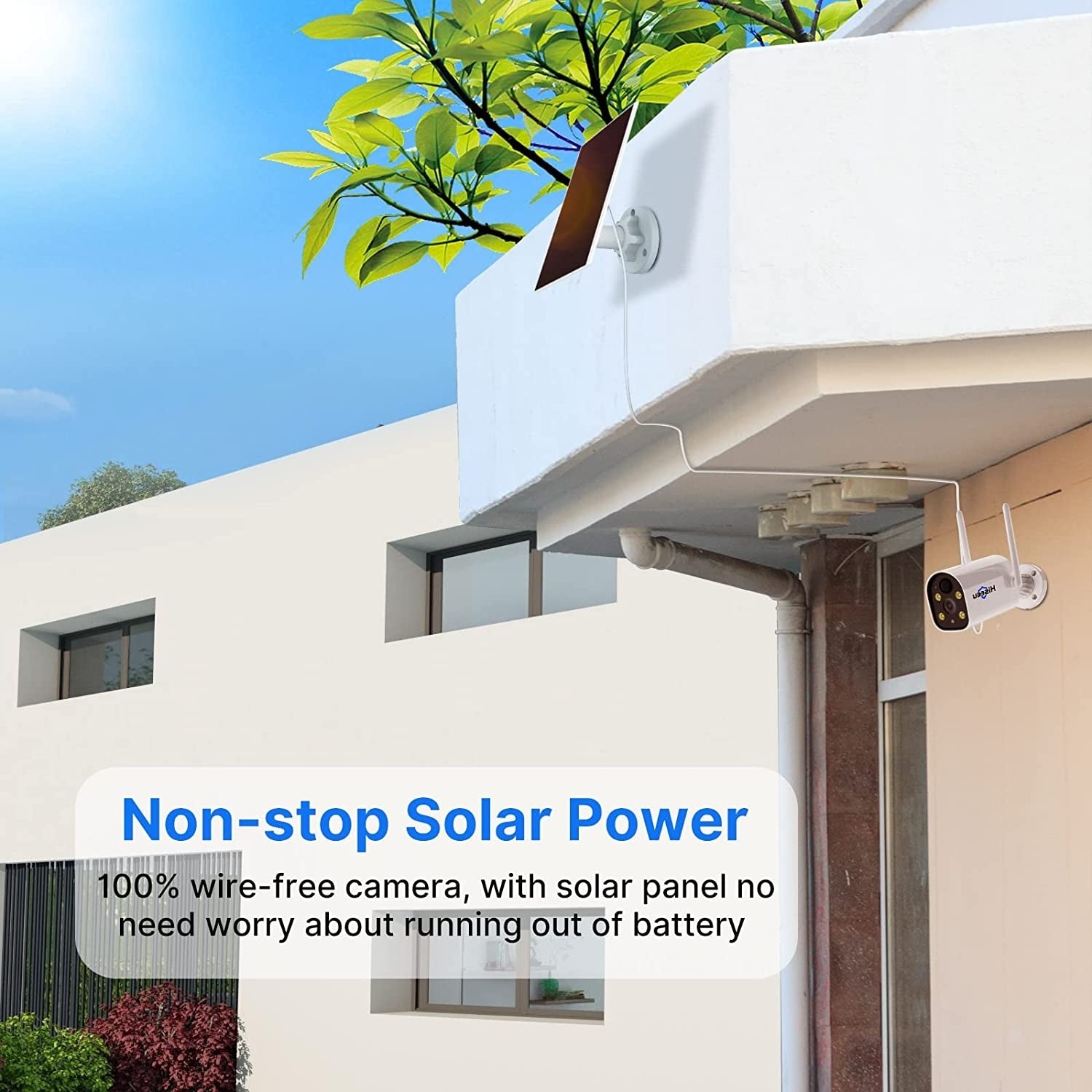 Hiseeu C40 4MP WiFi Battery Camera with Solar Panel