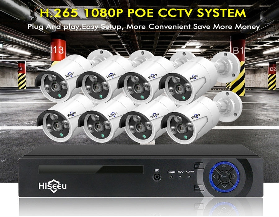 Hiseeu H5NVR-P8-612P 8CH 2MP PoE CCTV System with 2TB HDD
