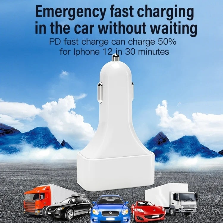 4-Port Car Charger (2 Ports PD + 2 Ports QC3.0 ) White - SuperSaverAU - view 7